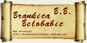 Brankica Belobabić vizit kartica